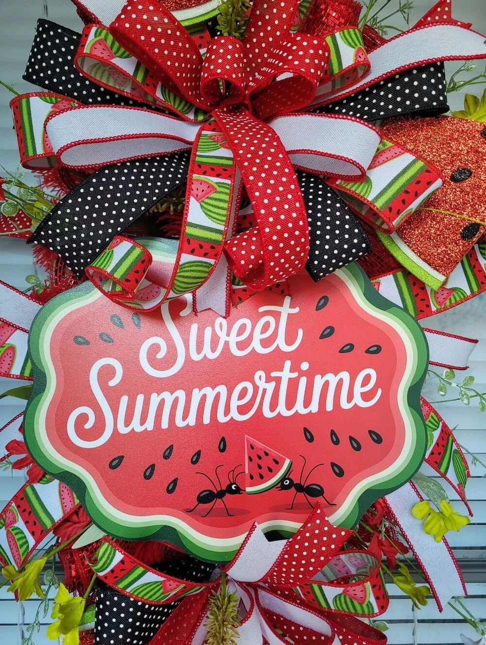 Sweet SUMMERTIME Watermelon Swag, SUMMER Door Wreath, Watermelon Decor